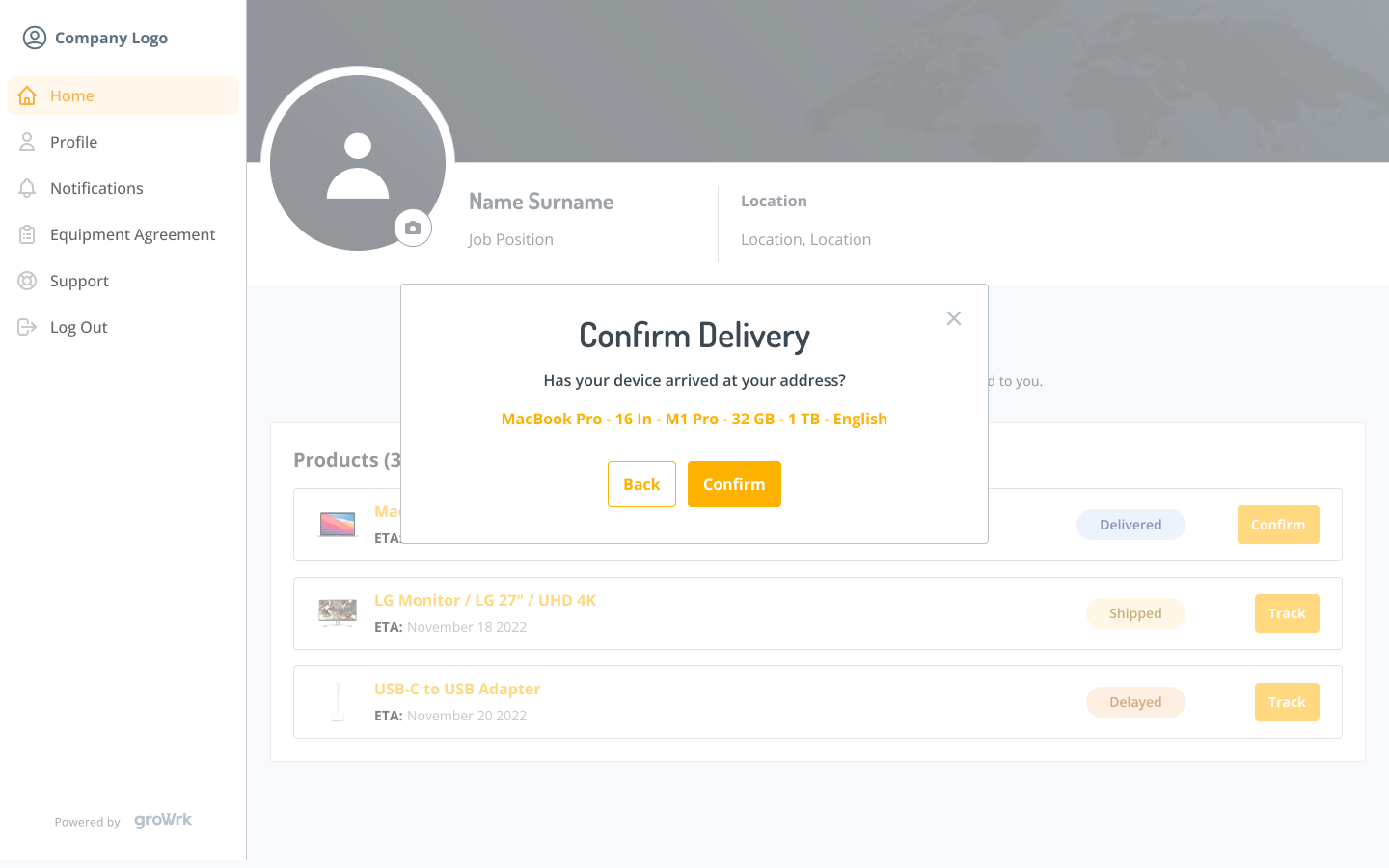 Confirm Delivery